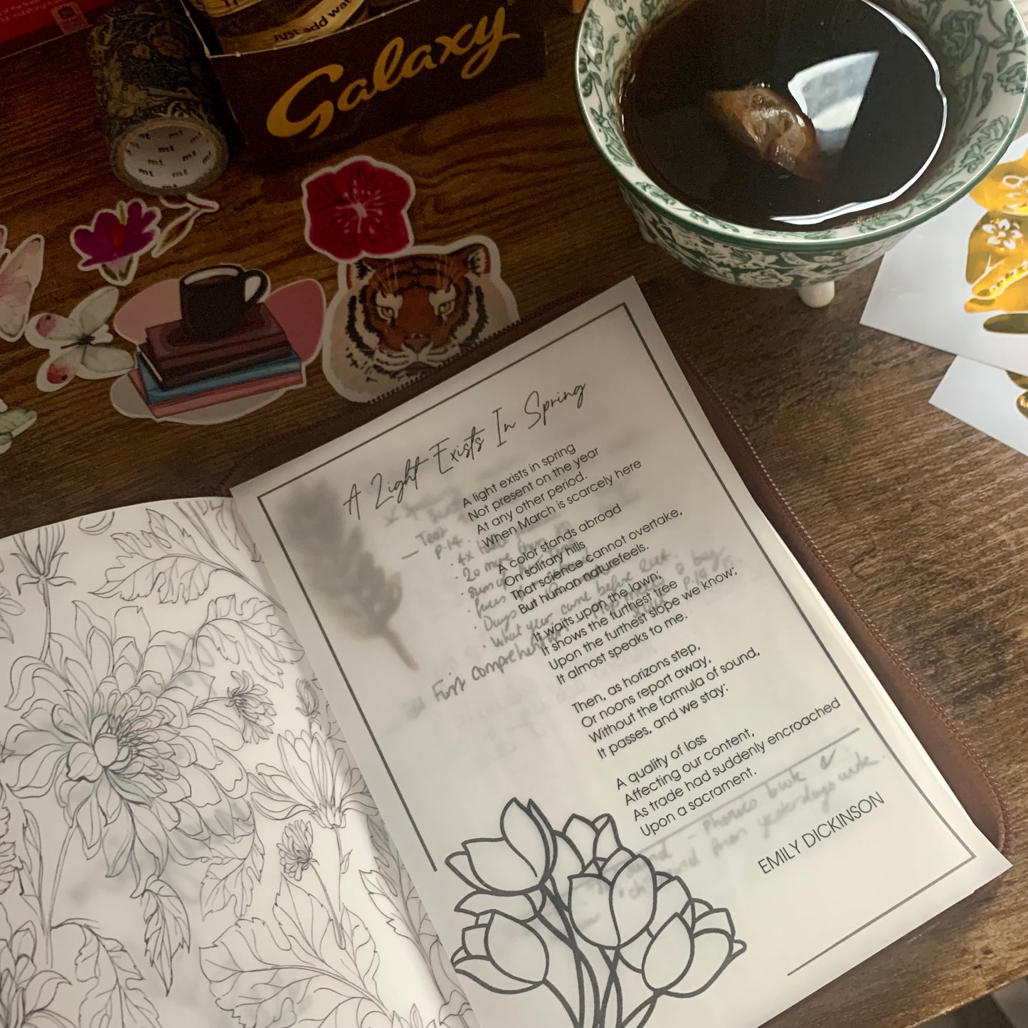 A Light Exists in Spring Poem - Vellum X Acetate Planner Dashboard