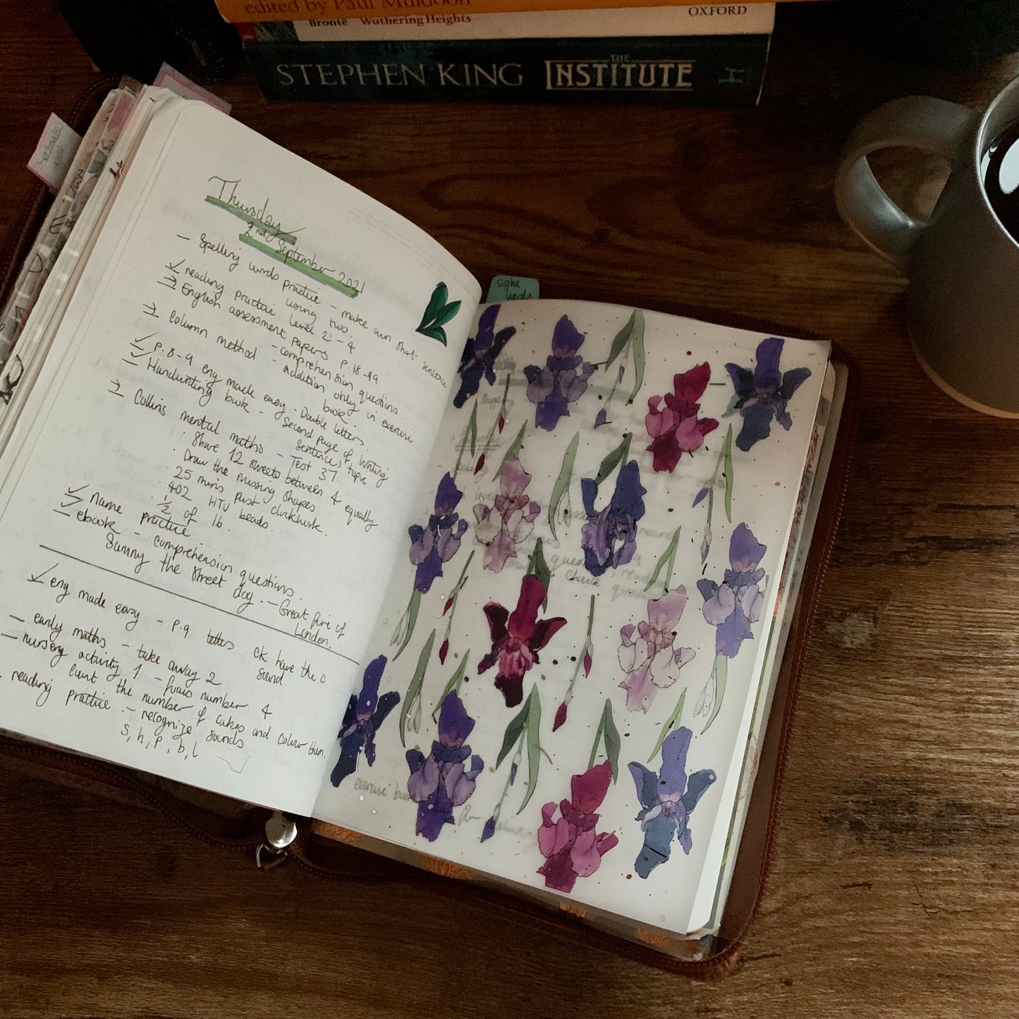 Silver Foiled flower Vellum Planner Dashboard- Iris