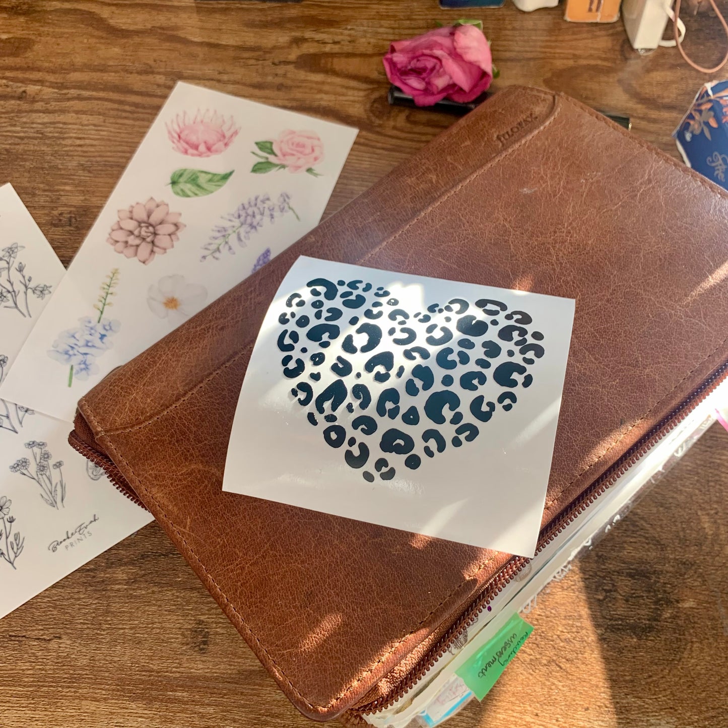 Leopard Heart Vinyl Decal Sticker - Floral Bliss II Collection