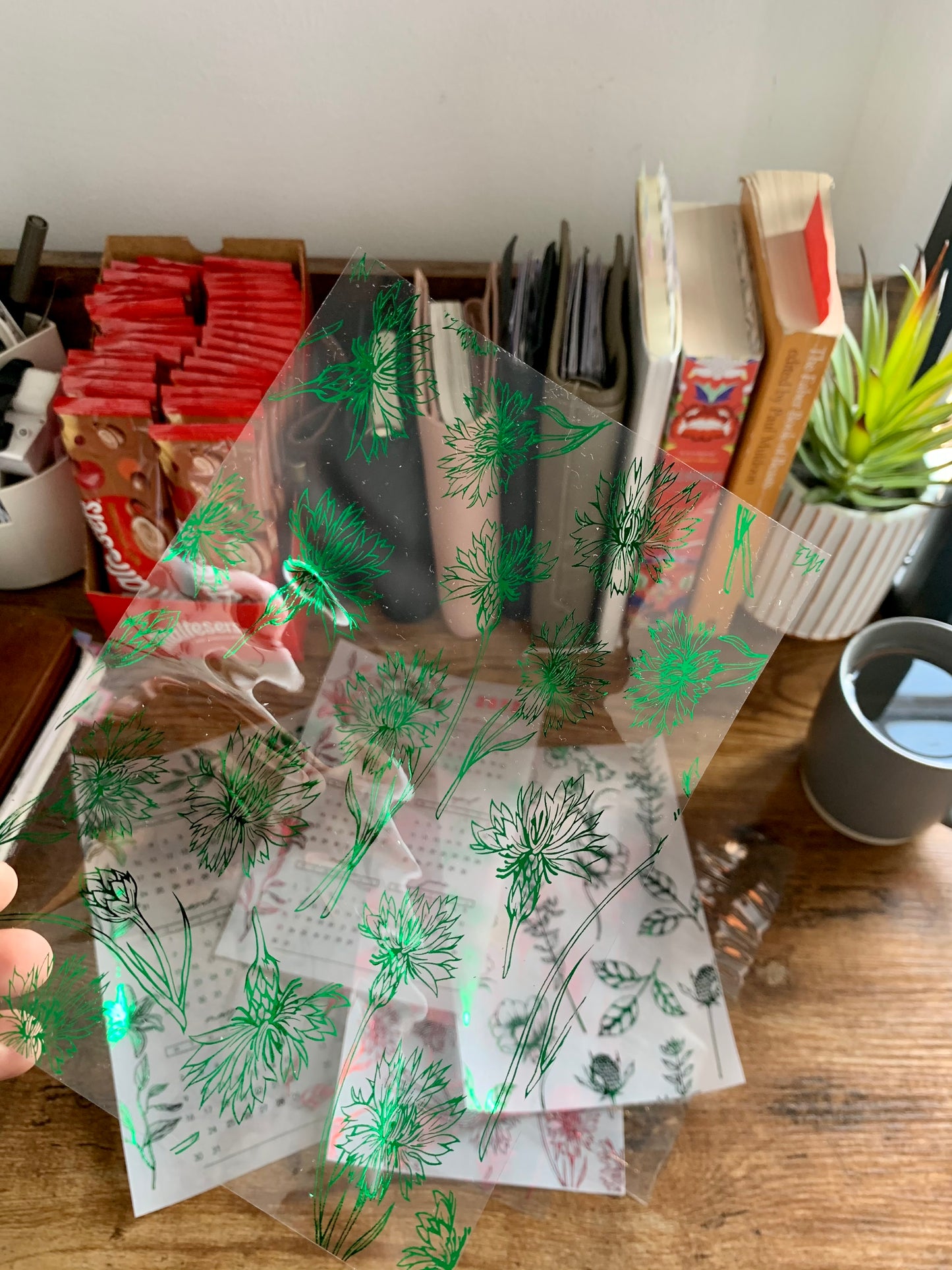 Green Floral Vellum X Acetate Planner Dashboard- Mayflower Emerald