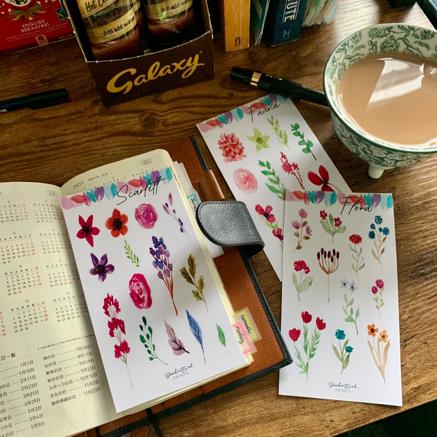 Inspired by nature - Floral Watercolour Stickers