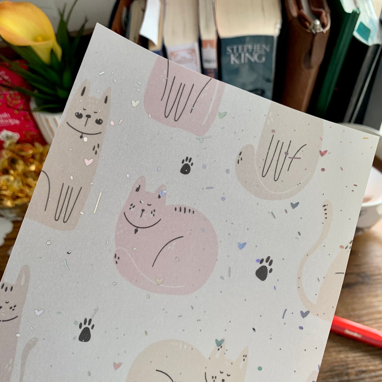 Foiled Sleepy Pastel Cats Vellum Planner Dashboard- Kat & the Gang II