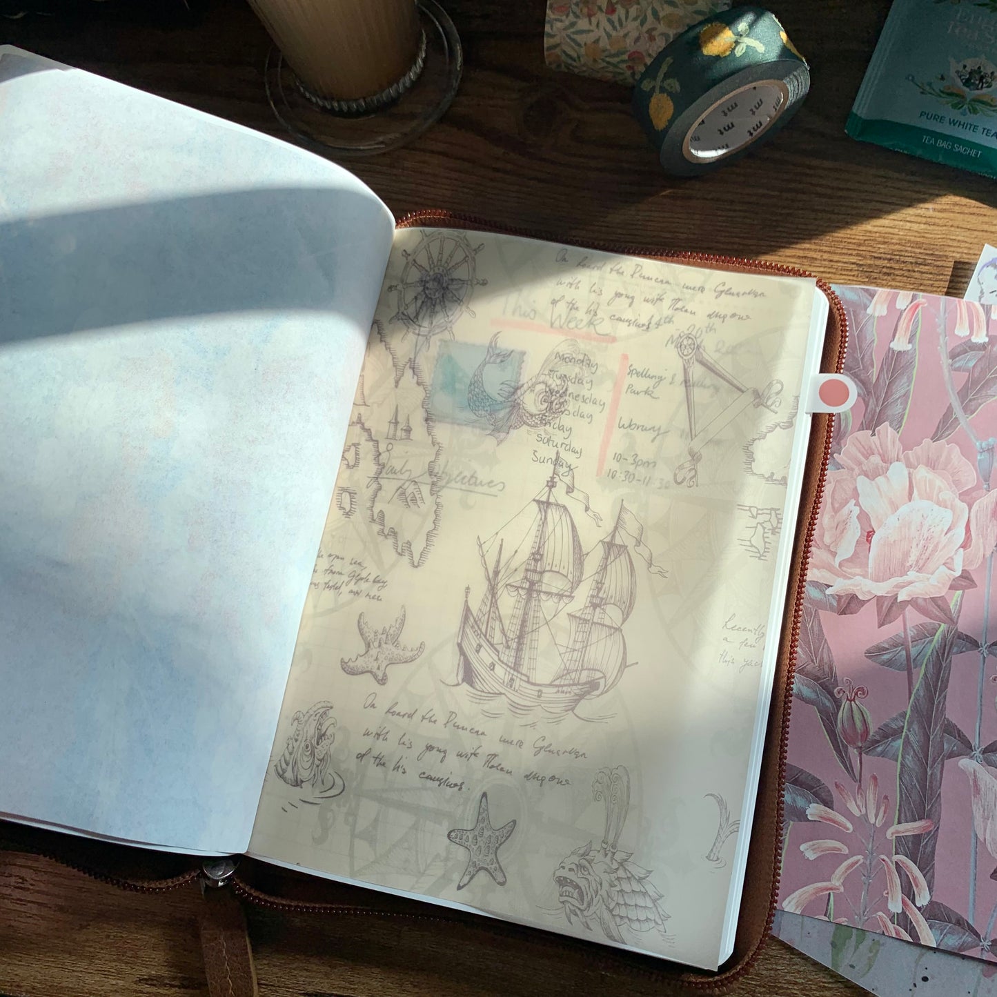 Old Vintage Sailboat Print - Vellum Planner Dashboard