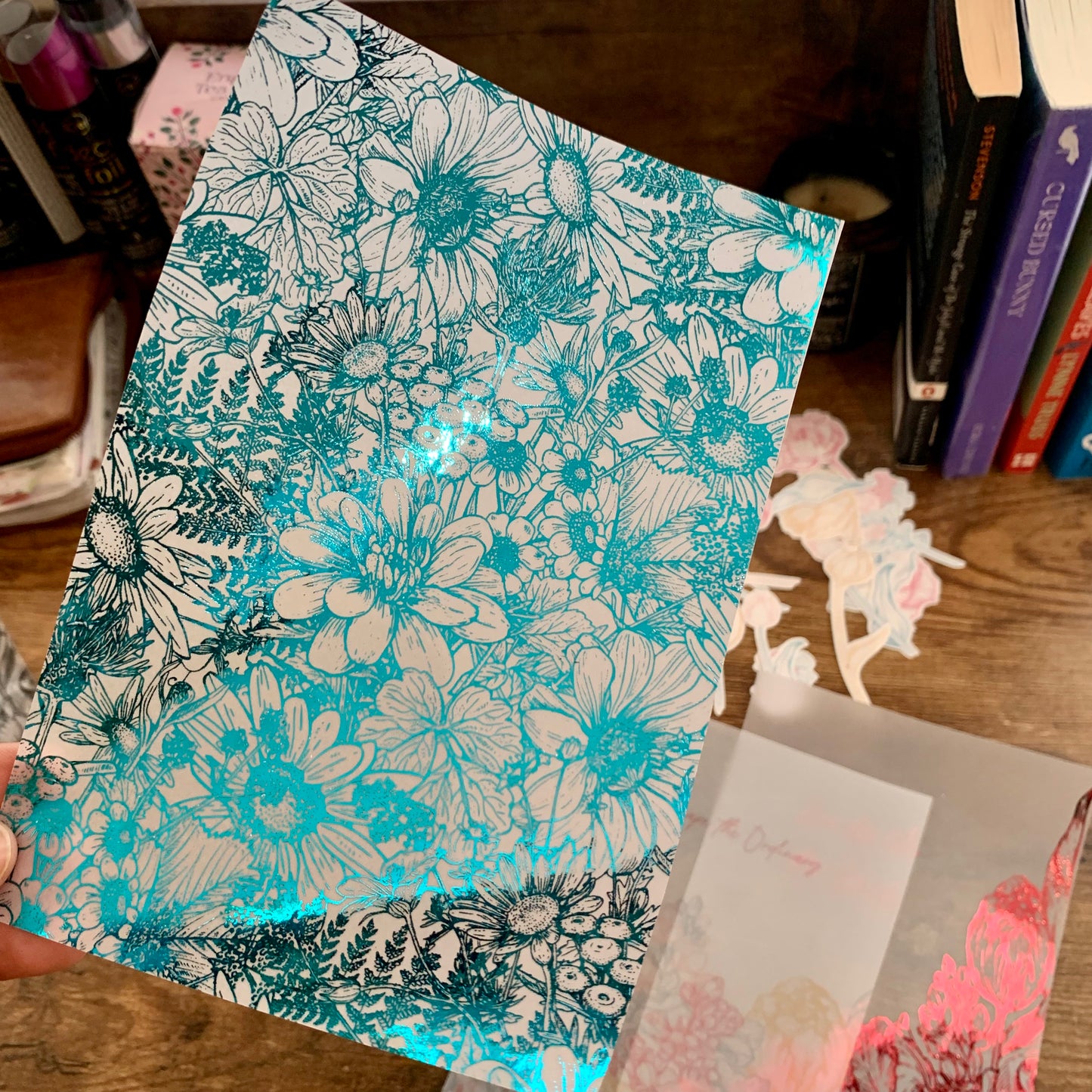 Hand Drawn Botanical Foiled Dashboard - Misty II