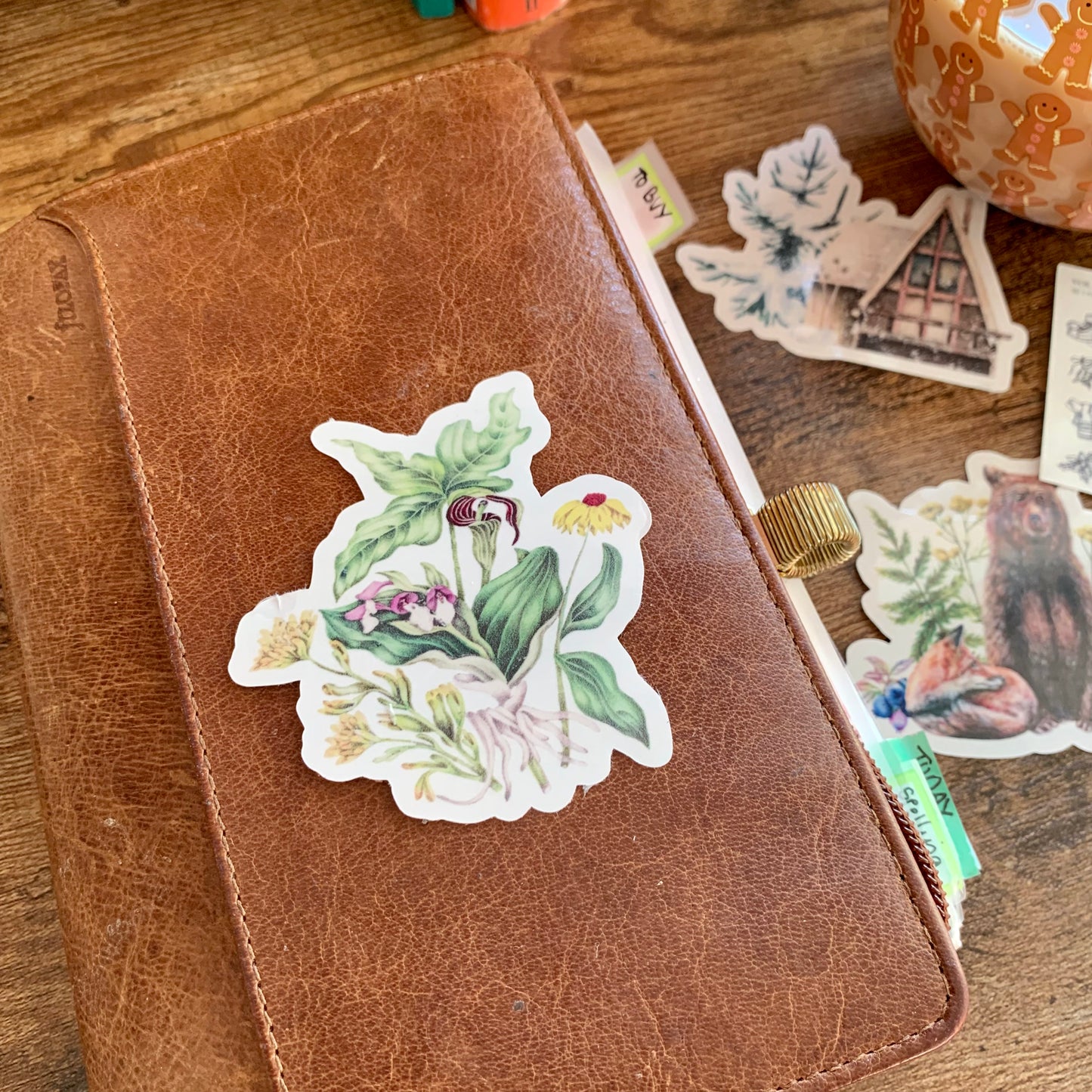 Watercolour Green Floral Bouquet Sticker Flake - Ophelia