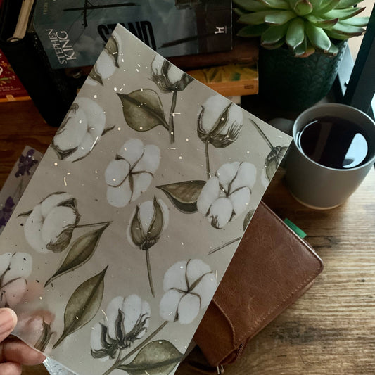 Silver Foiled Cotton Flowers Vellum Planner Dashboard- Floral Bliss Collection