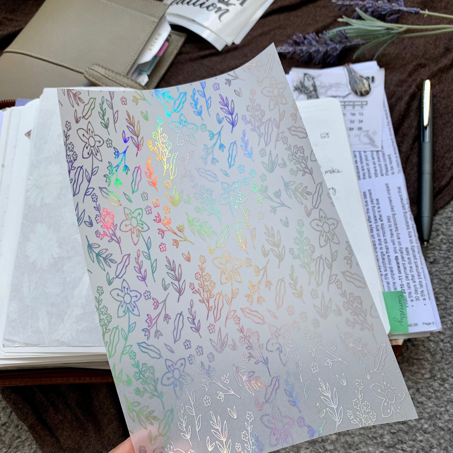 Printed Vellum Planner Dashboards - Floral Fantasy