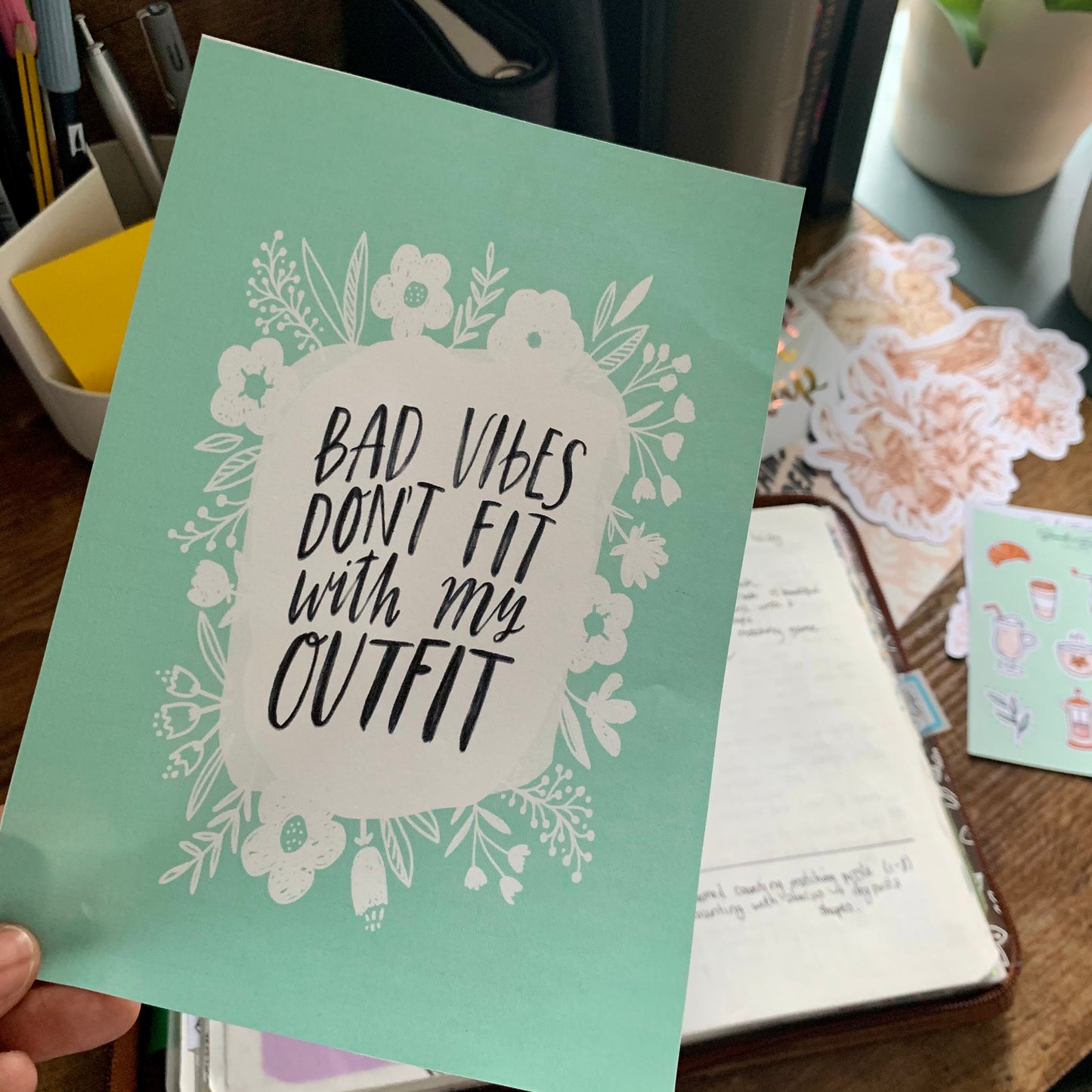 Printed Tomoe River Paper Planner Dashboards- Bad Vibes