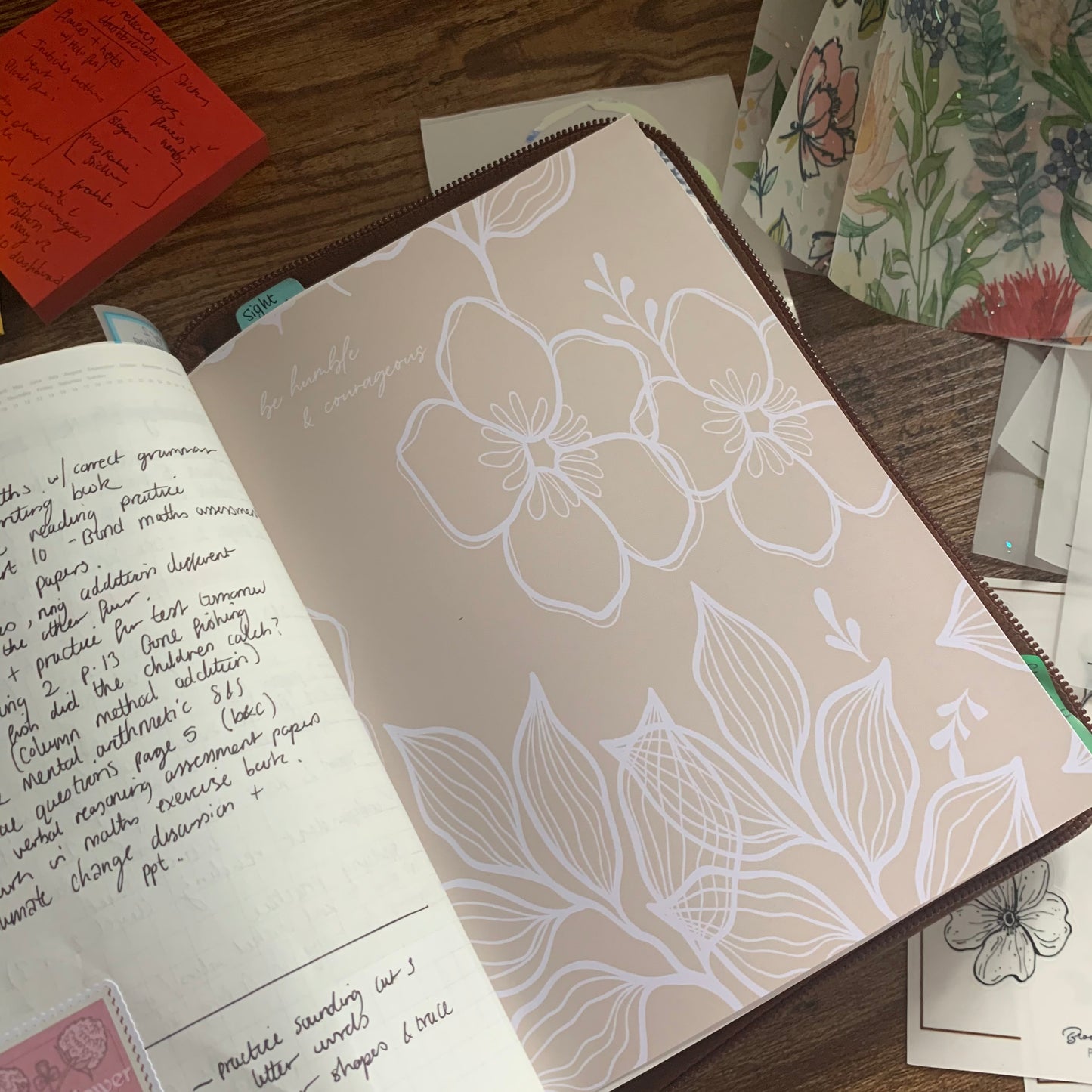 Printed Tomoe River Planner Dashboard- Be humble & Courageous