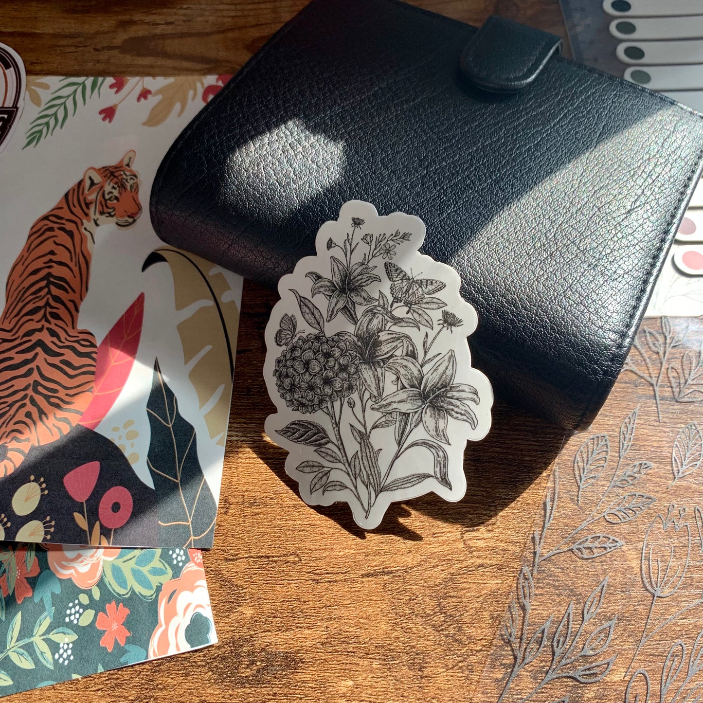 Clear Butterfly & Flowers Sticker Flake - Floral Sun Collection