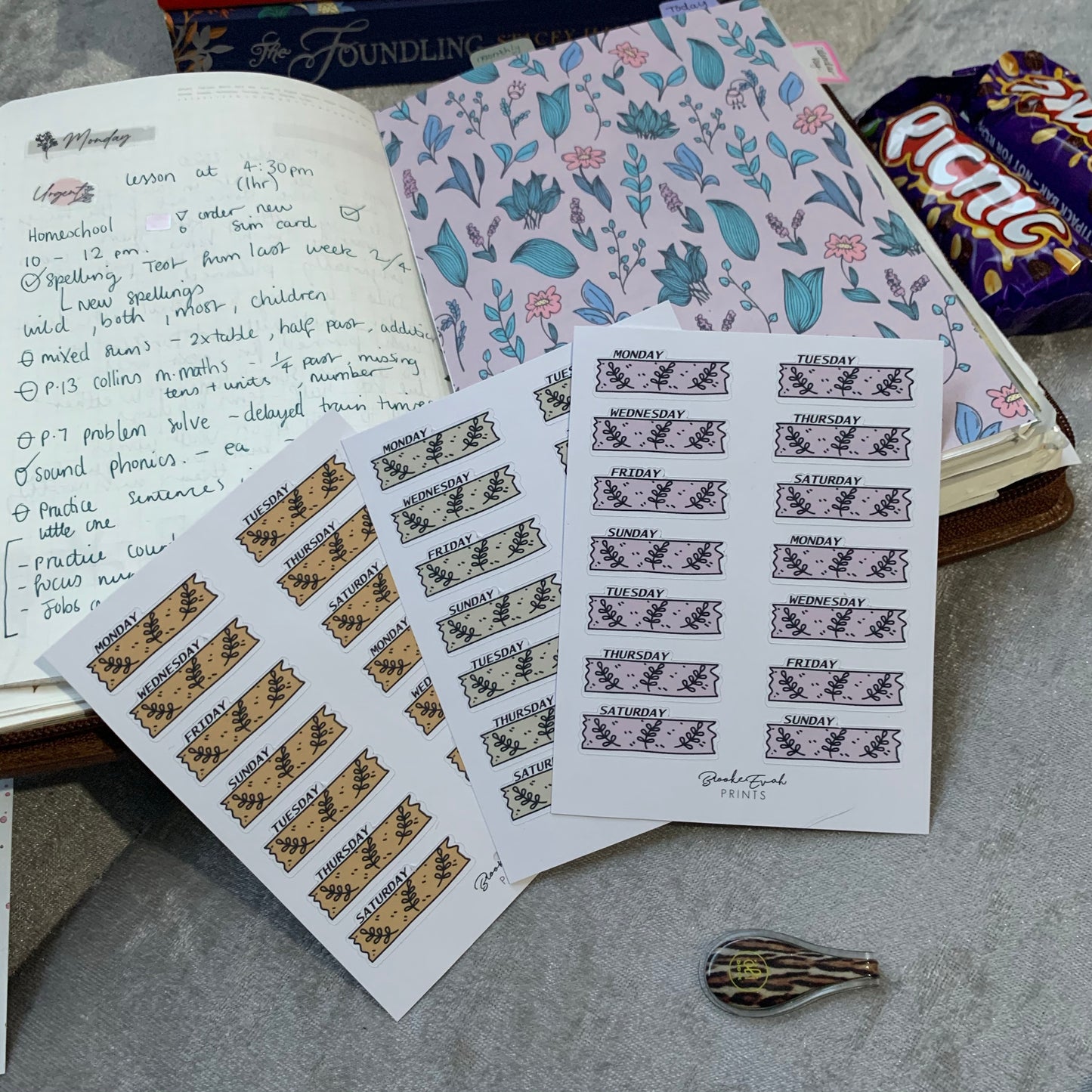 Day’s of the Week Stickers - Washi Strips