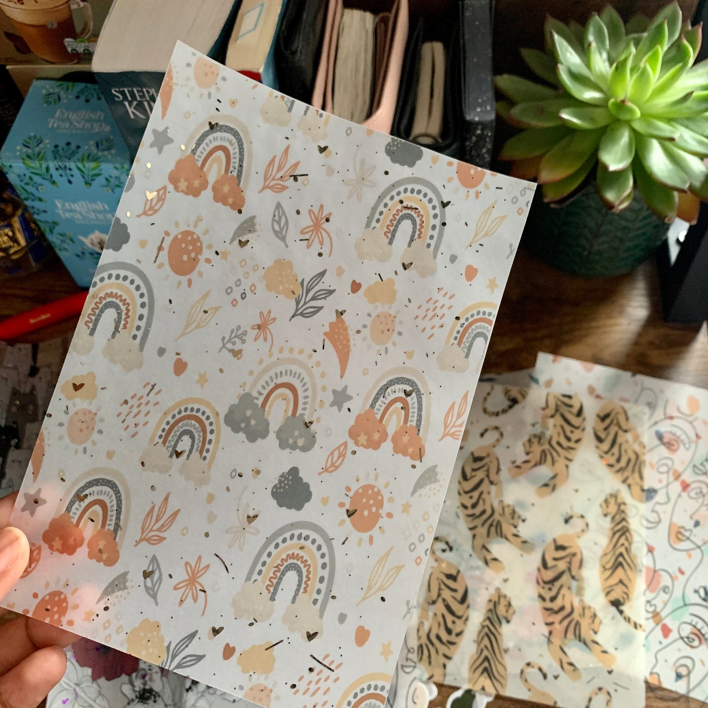 Foiled Rainbow Vellum Planner Dashboard- Happy
