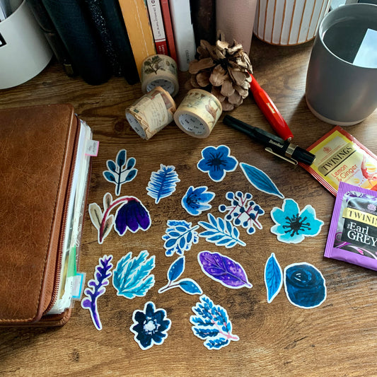 Winter Blueberry - Sticker Flakes - Pack of 19