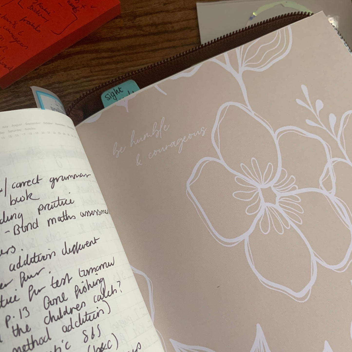 Printed Tomoe River Planner Dashboard- Be humble & Courageous