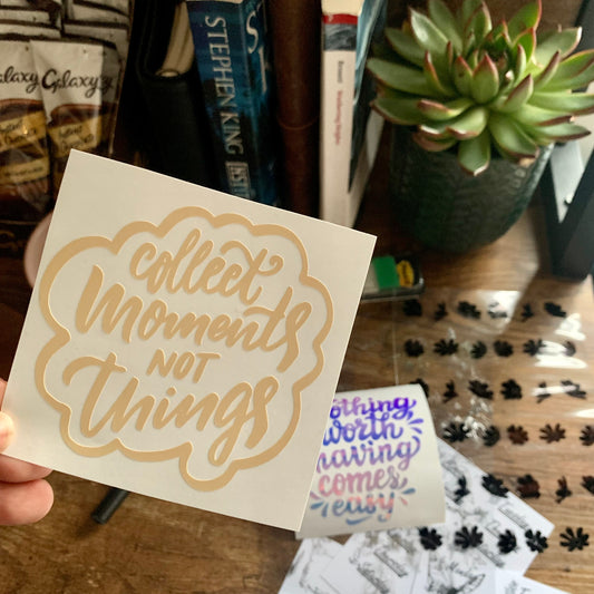 Collect Moments not Things Vinyl Decal Sticker