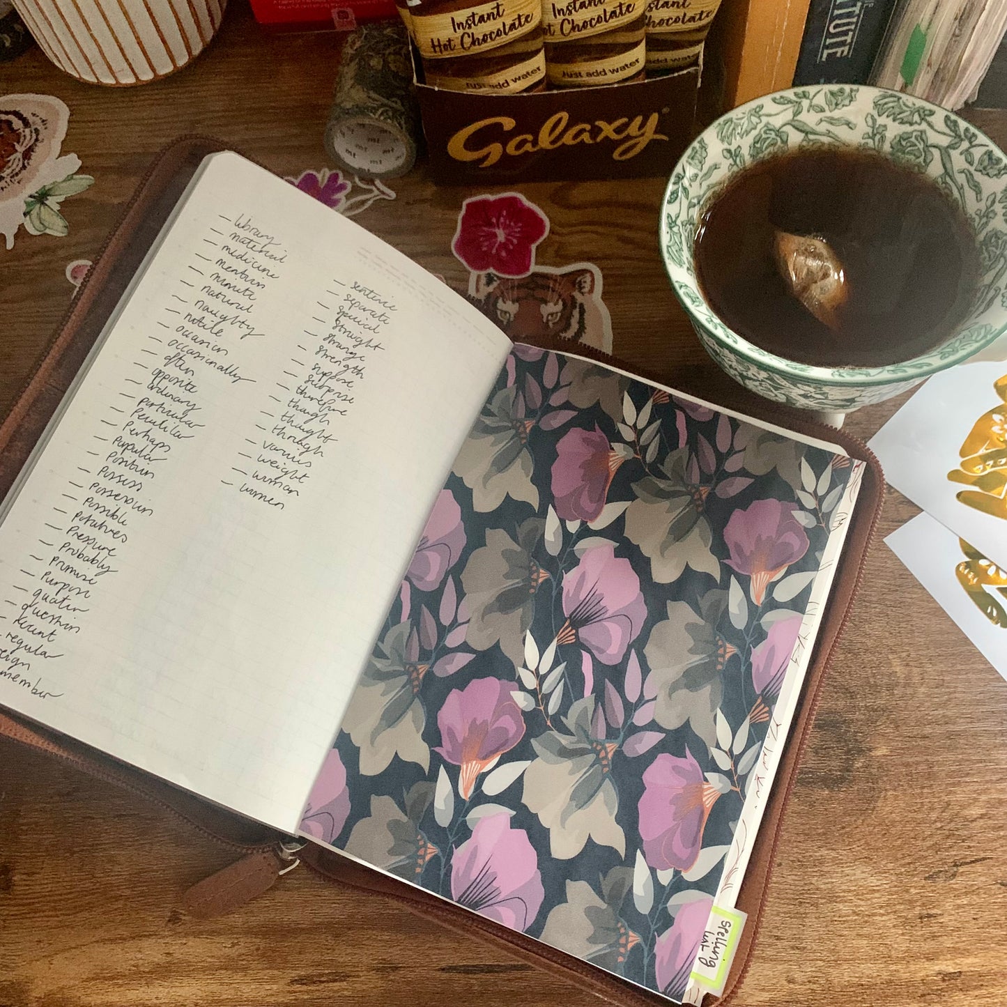 Royal Blue with Purple Flowers Planner Dashboard - Louise