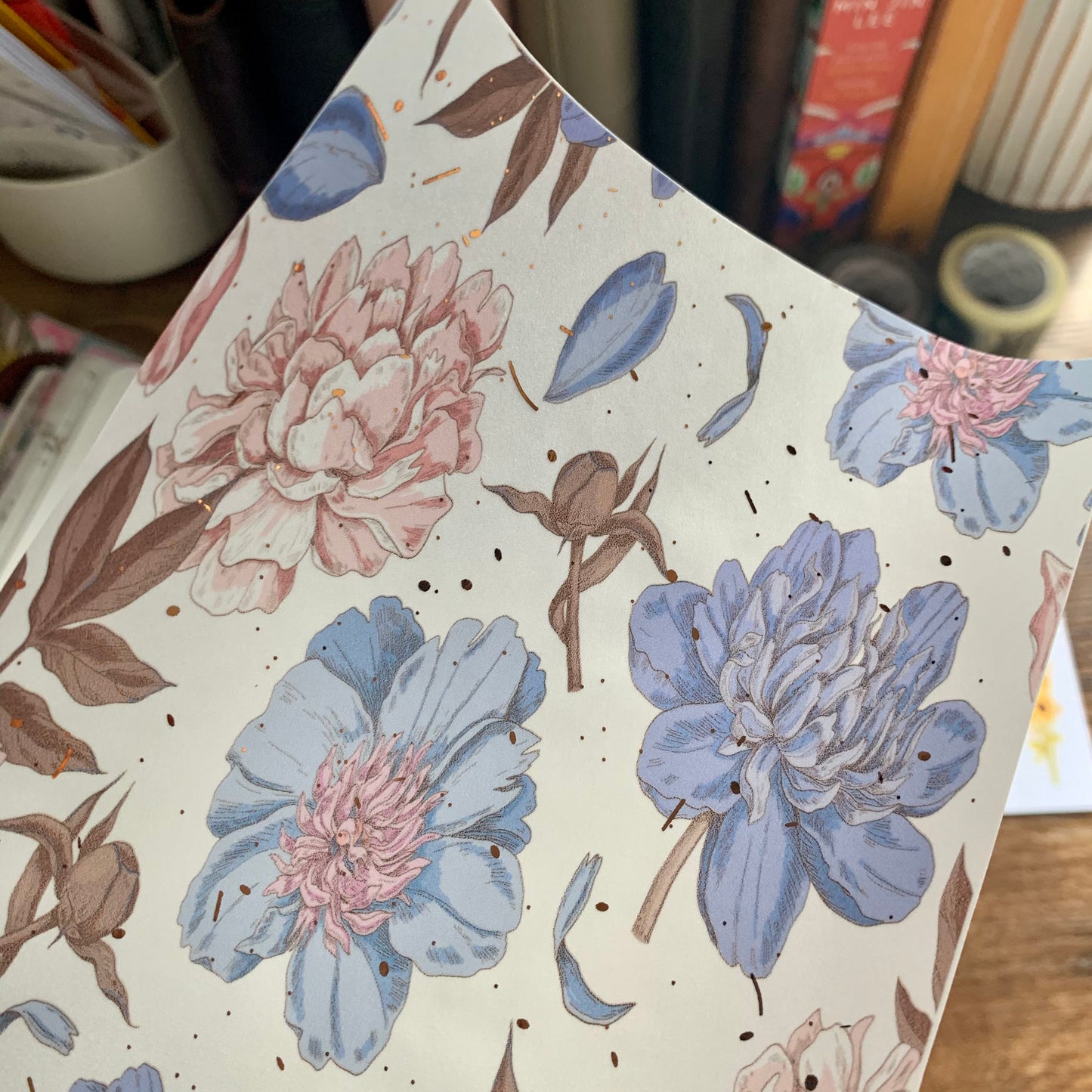 Water colour Blue & Mauve Hand drawn Floral Vellum Planner Dashboards - Dream