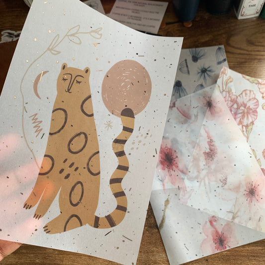 Modern Abstract Leopard - Vellum Planner Dashboard - Rose Gold Foil - Calm