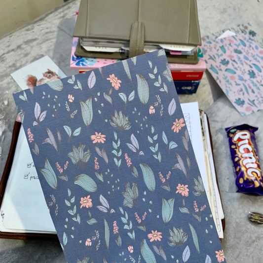 Printed Tomoe River Planner Dashboard - Navy Florals 3
