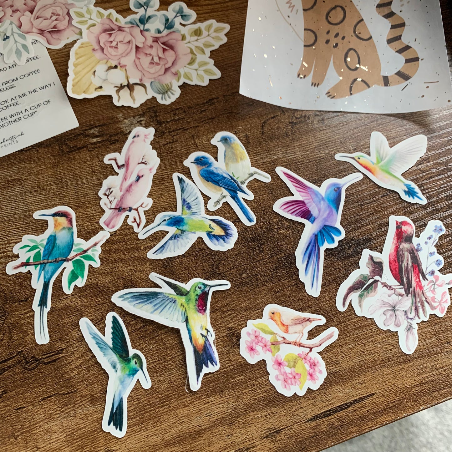 Beautiful Bird Sticker Flakes - Pack of 10