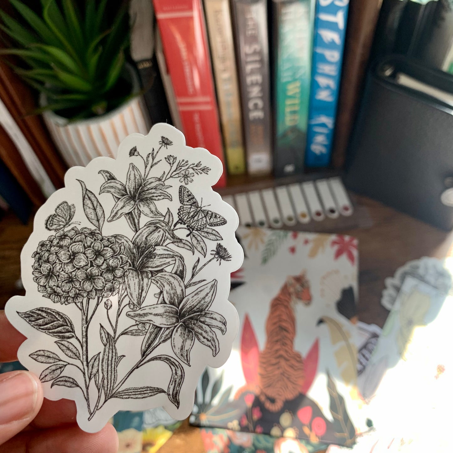 Clear Butterfly & Flowers Sticker Flake - Floral Sun Collection