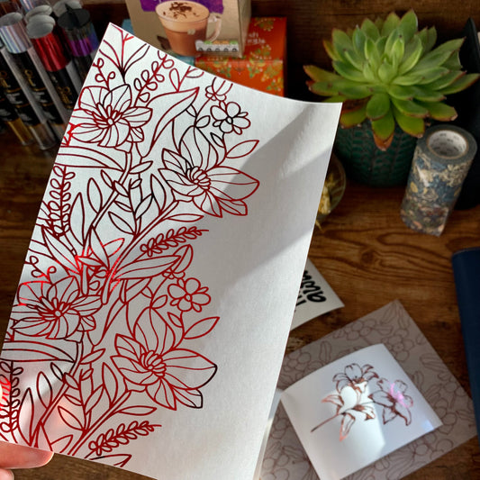 Juliet Floral - Vellum X Acetate Planner Dashboard - Ruby Red Foil