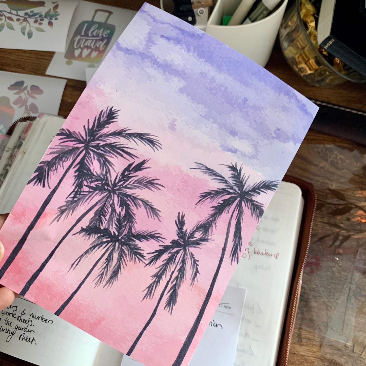 Palm trees & Sunset Planner Dashboard - Sunset Waves
