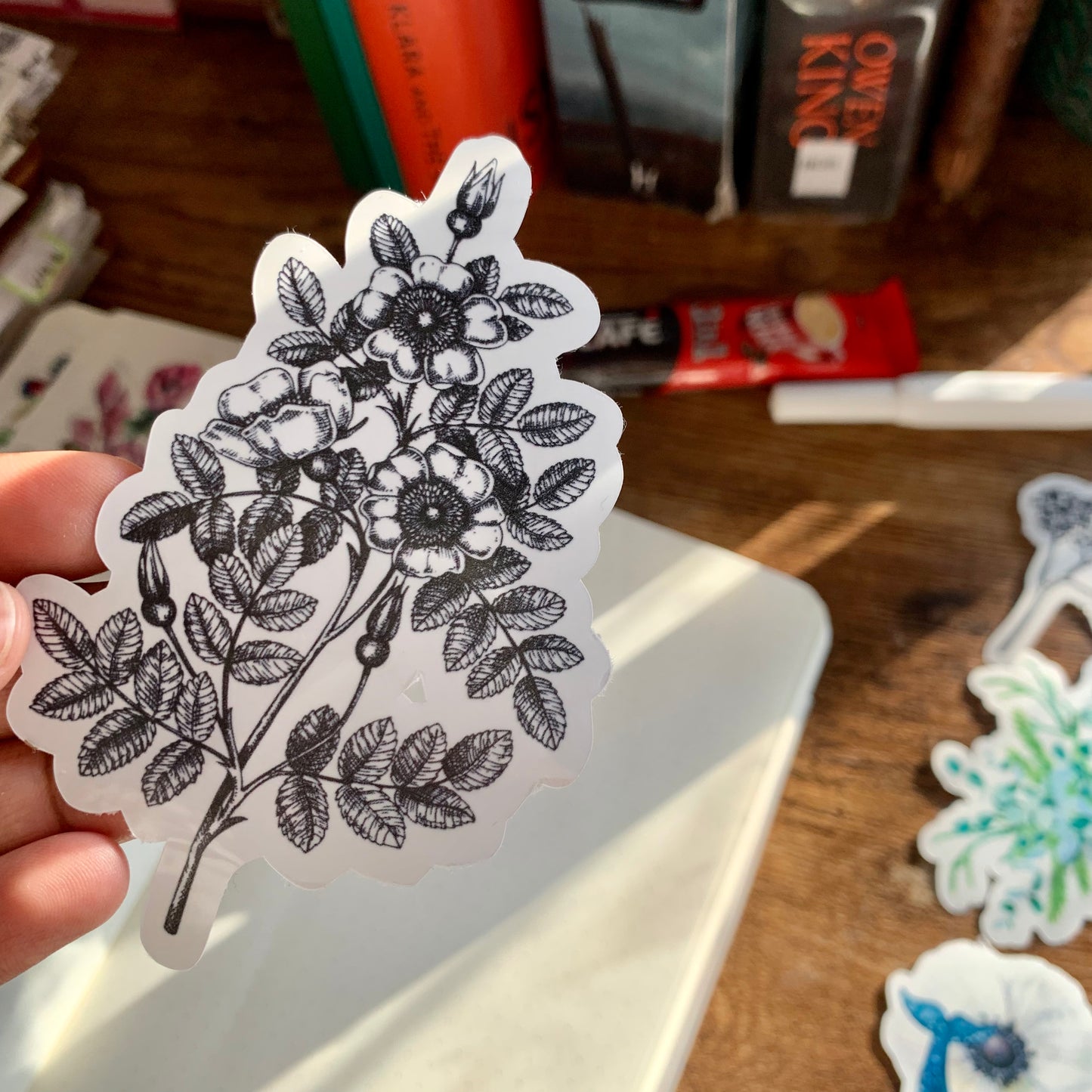 Floral Sketch Vintage Sticker Flake - Enid✨