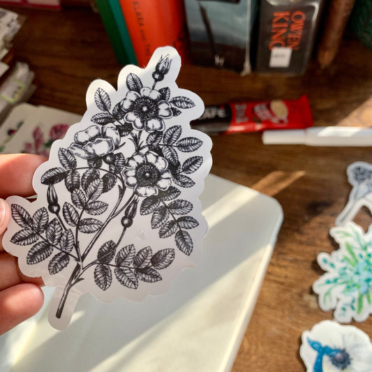 Floral Sketch Vintage Sticker Flake - Enid✨