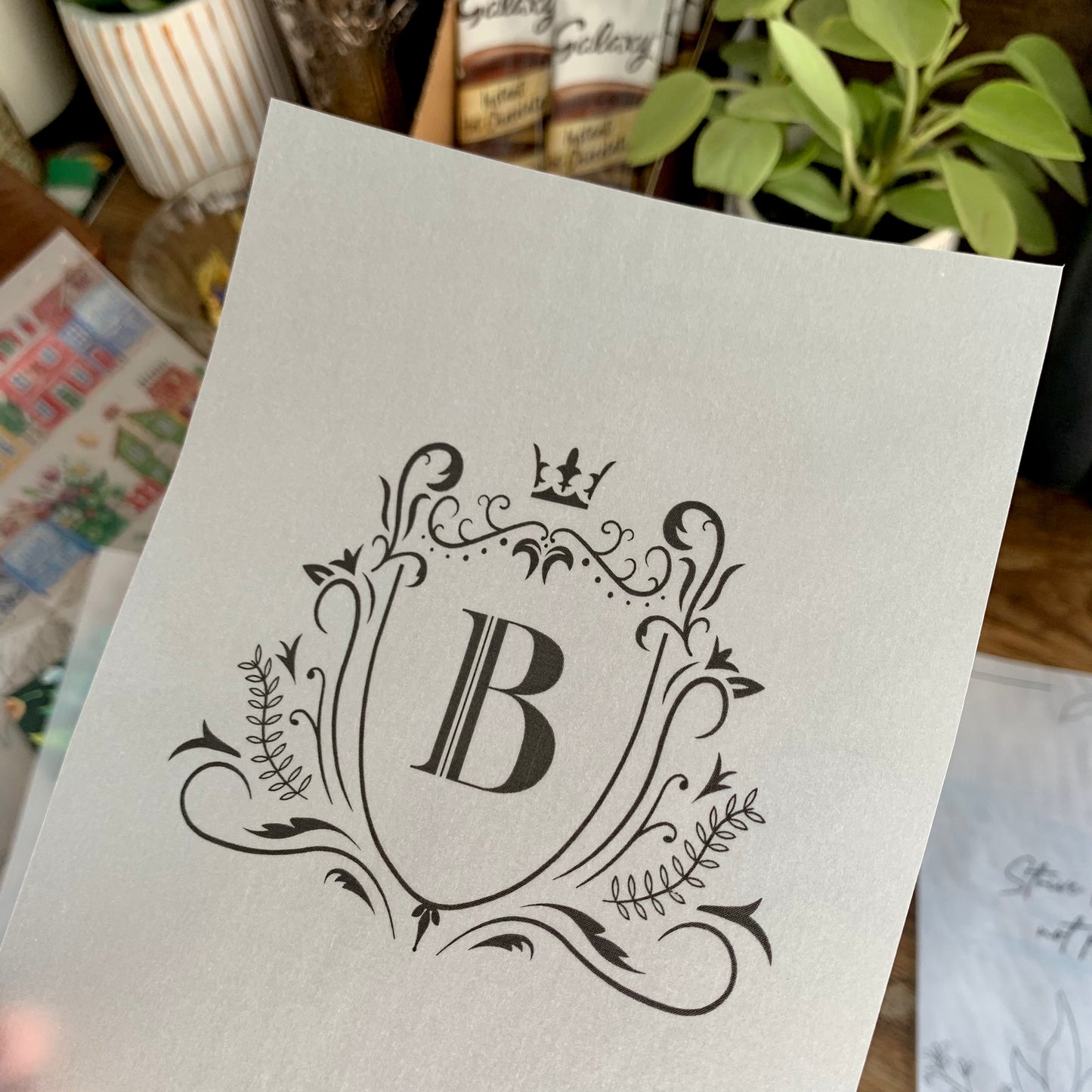 Custom Letter Monogram Vellum X Acetate Planner Dashboards - Royal Monogram