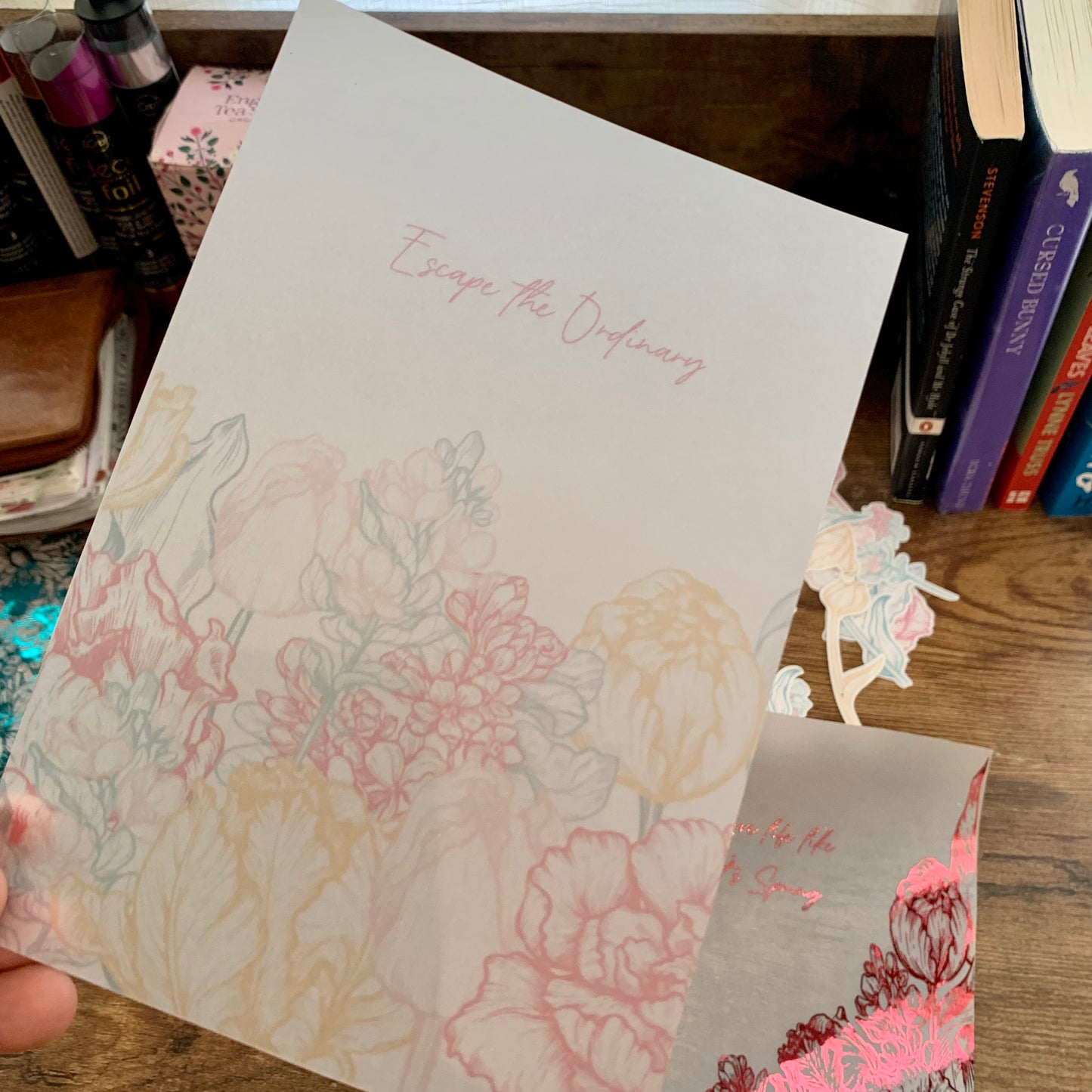 Watercolour Soft Pastel Floral Pattern - Vellum Planner Dashboard - Escape the Ordinary