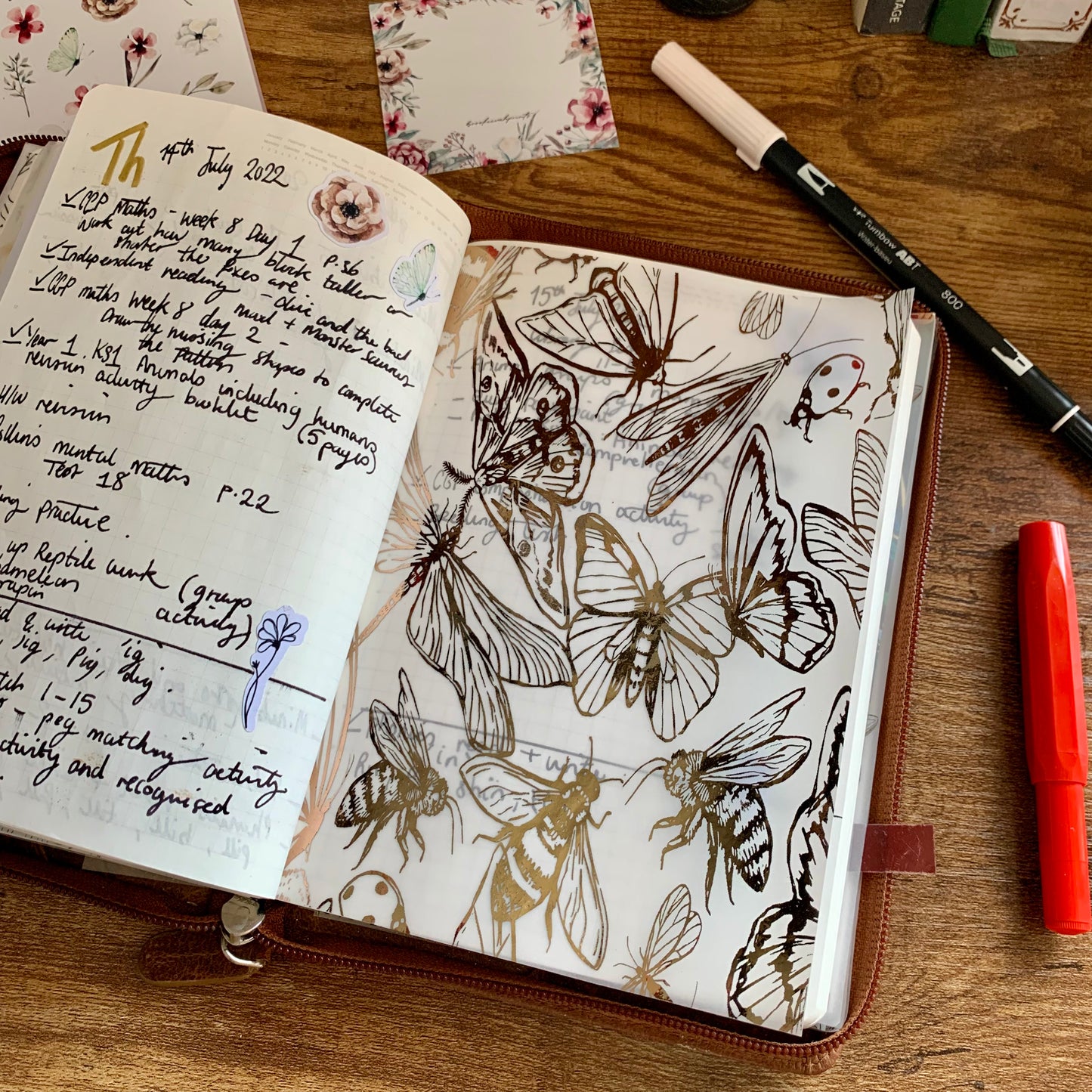 Rose Gold Butterflies & Ladybirds • Vellum X Acetate Planner Dashboards - Garden Party