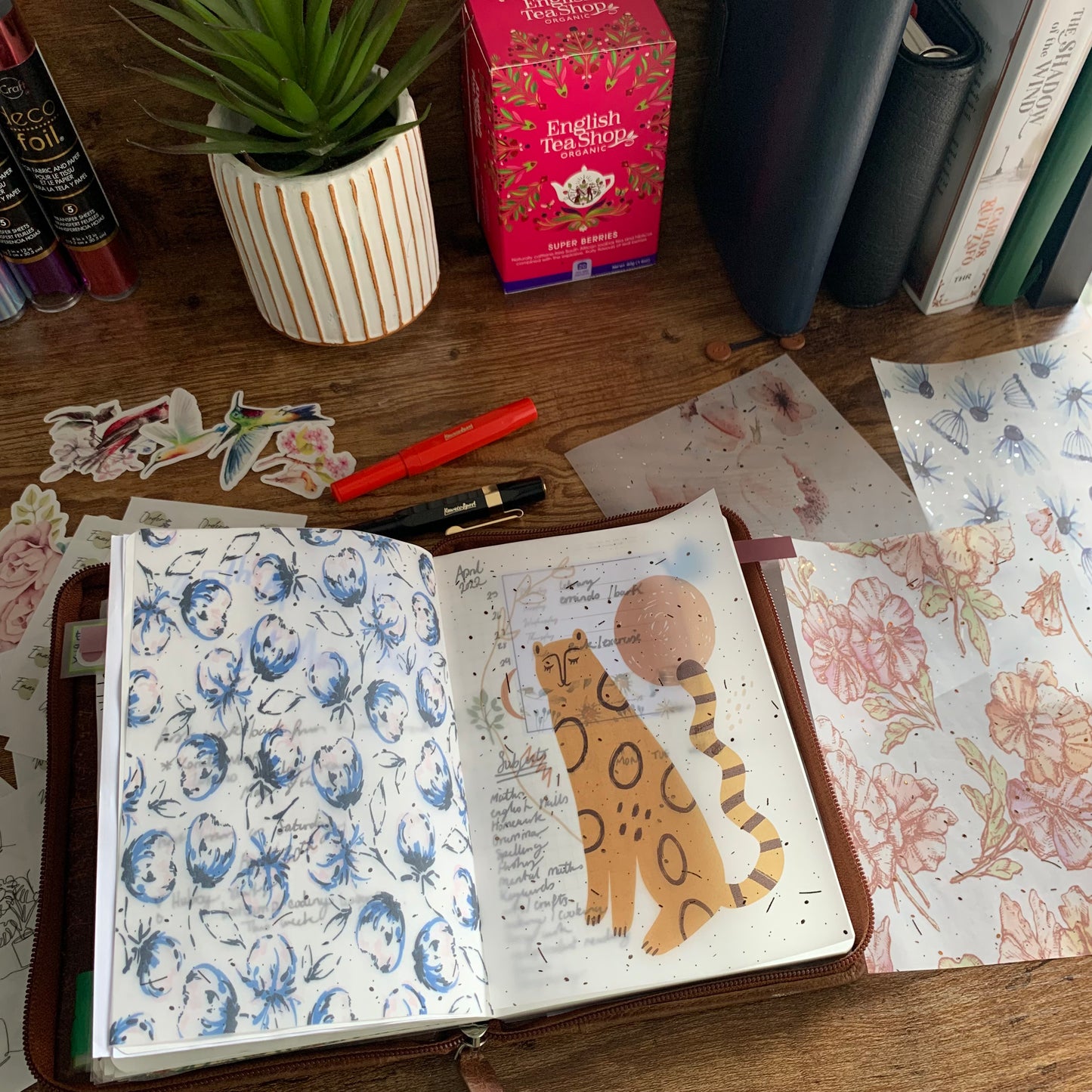 Modern Abstract Leopard - Vellum Planner Dashboard - Rose Gold Foil - Calm