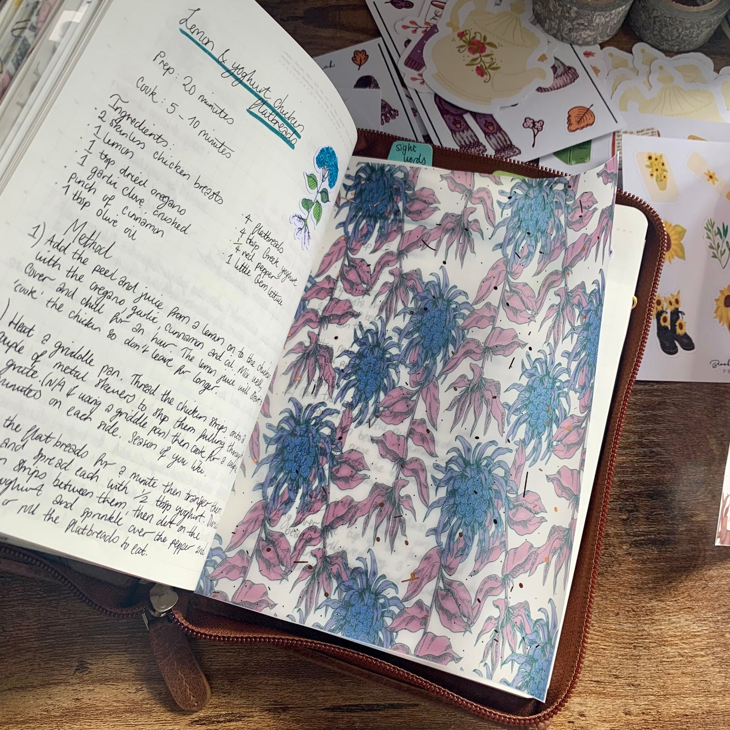 Printed Vellum Planner Dashboards - Gardenia