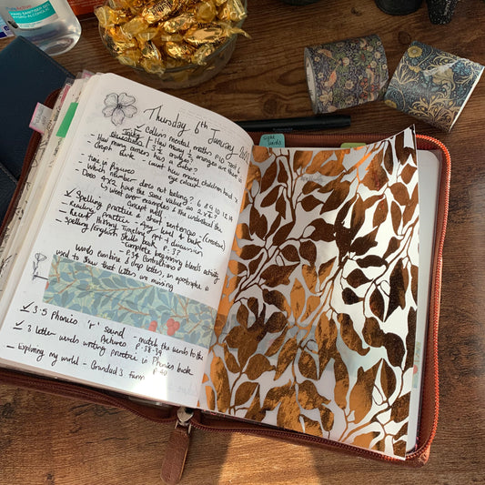 Foliage - Vellum X Acetate Planner Dashboard - Copper Foil