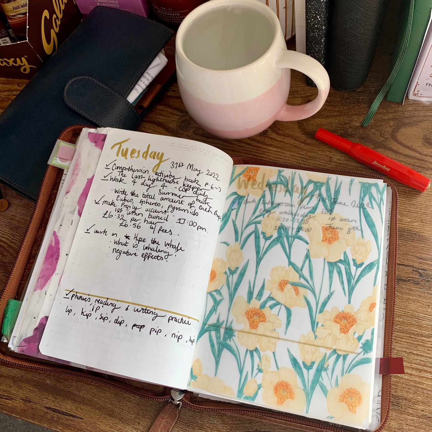 Soft White & Green Florals - Vellum Planner Dashboard - Organic