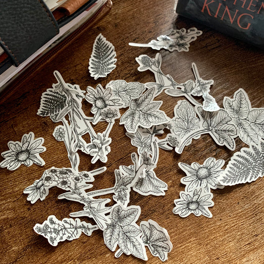 Misty - Clear Floral Sticker Flakes - Pack of 25