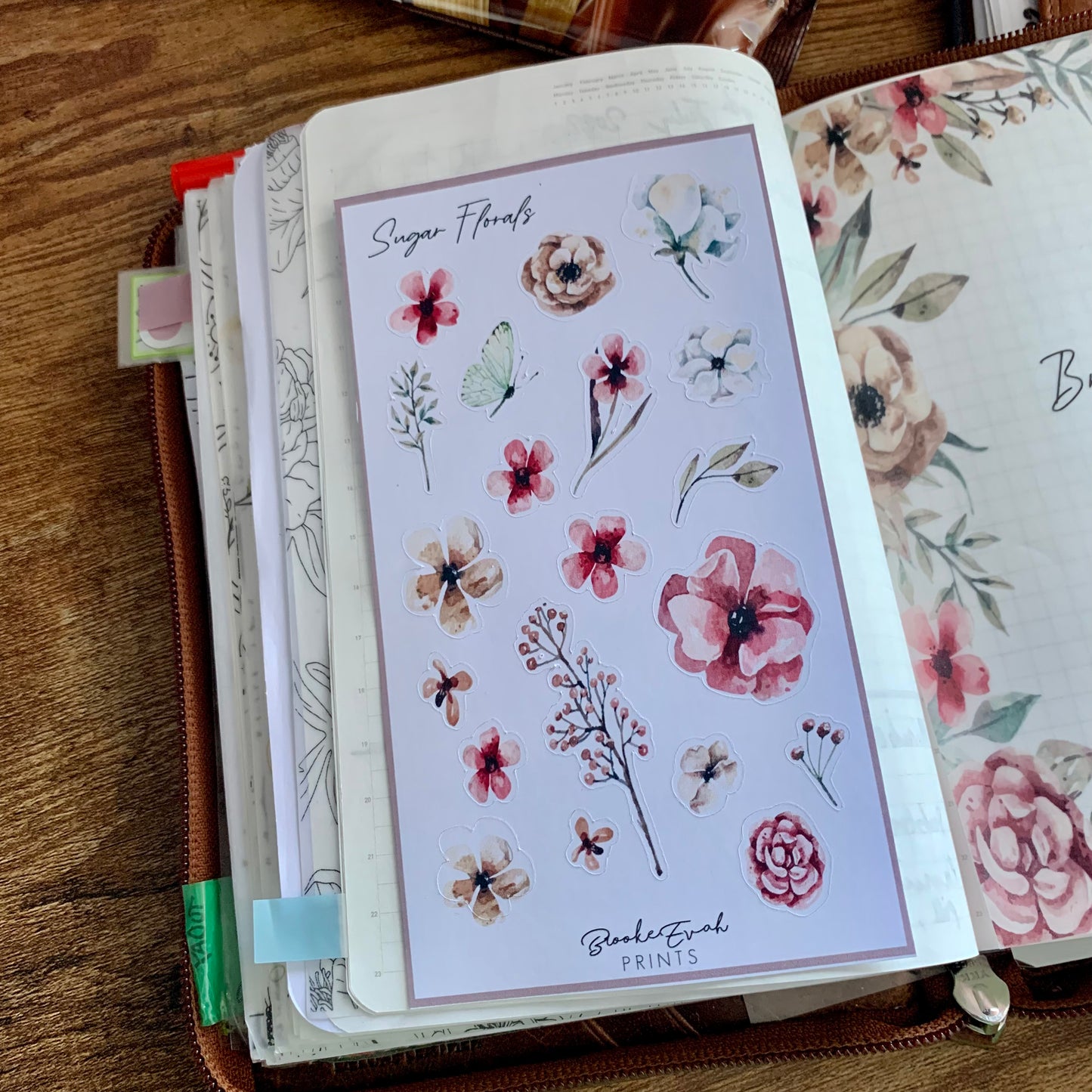 Pretty Floral Premium Matte Sticker Sheet - Sugar Florals Collection
