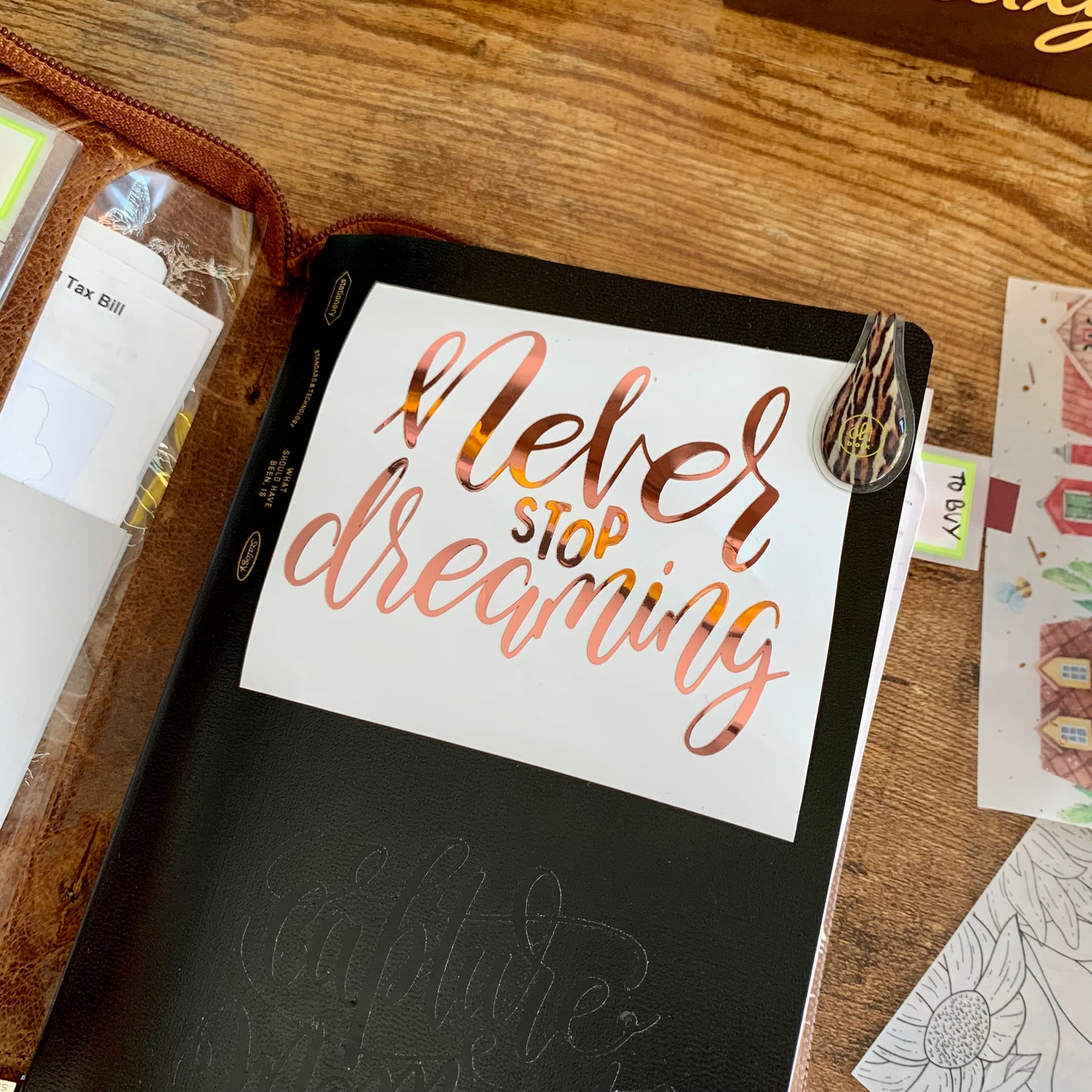 Never Stop Dreaming Vinyl Sticker - Floral Sun III Collection