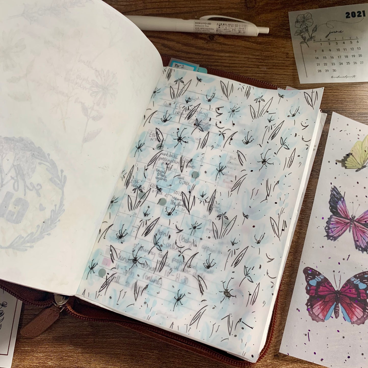 Printed Foiled Vellum Planner Dashboard- Summer Breeze