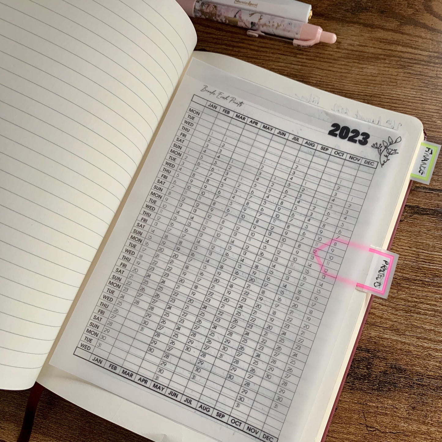Free 2023 Year Overview Calendar - A6 Size