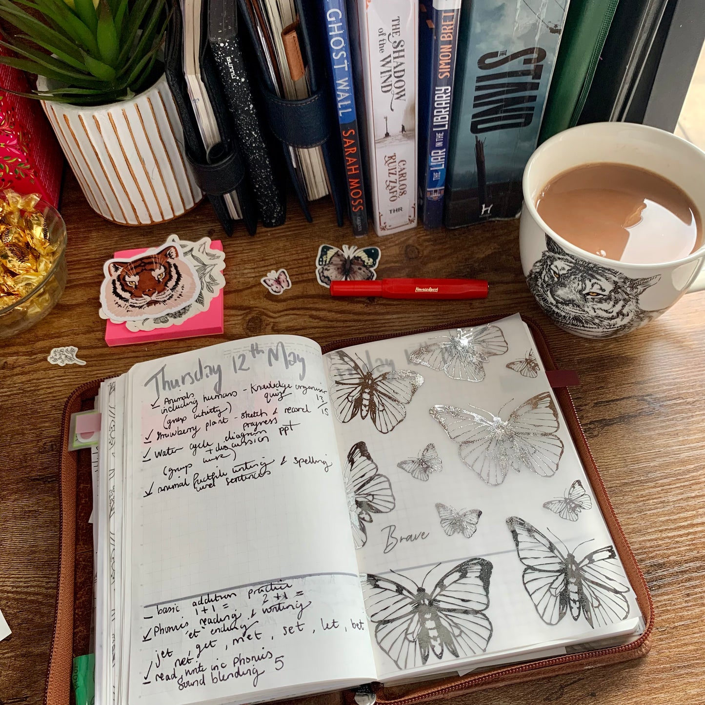 Silver Foiled Butterfly Vellum Planner Dashboard - Brave