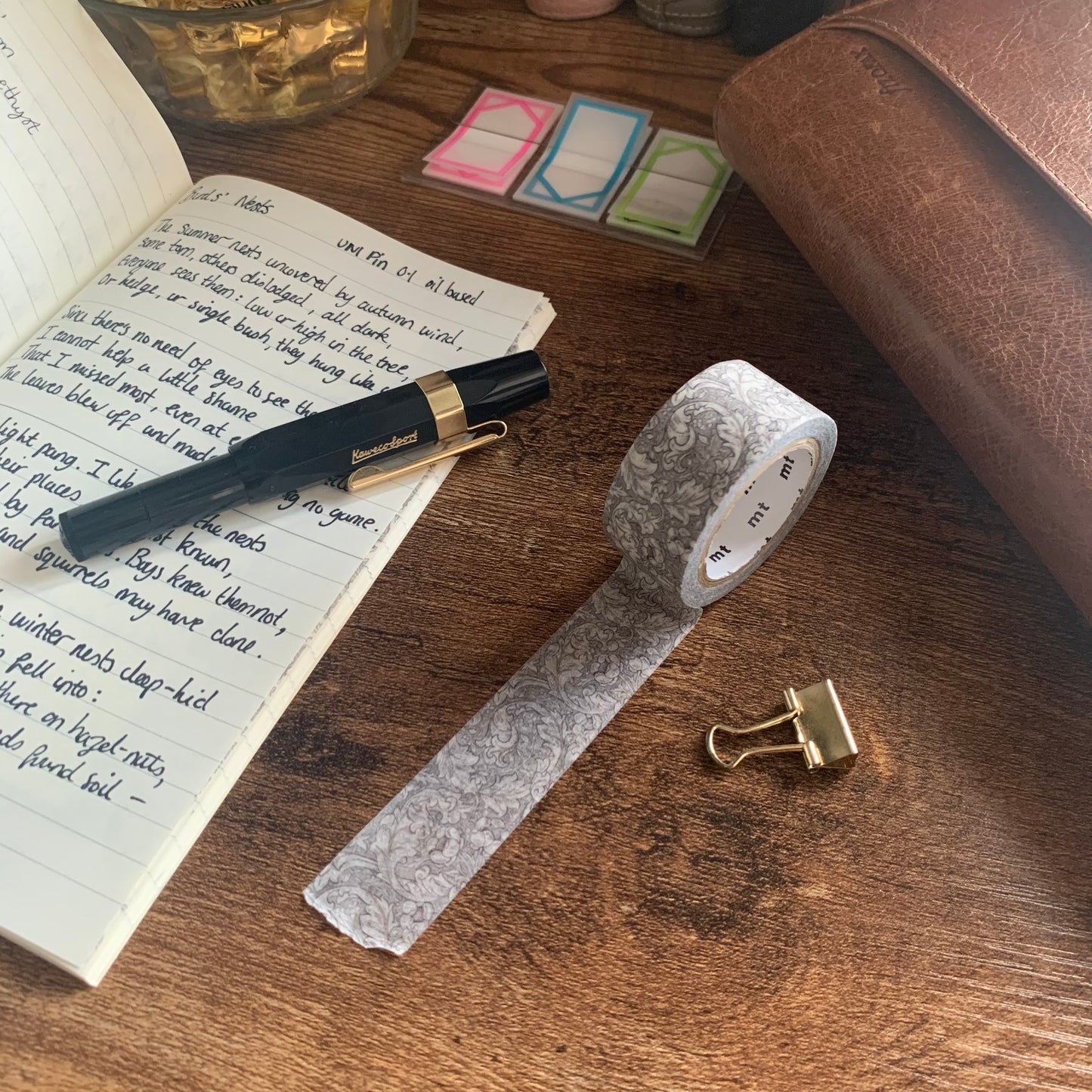 MT Washi tape - Pure honey & tulip black ink - Morris collection