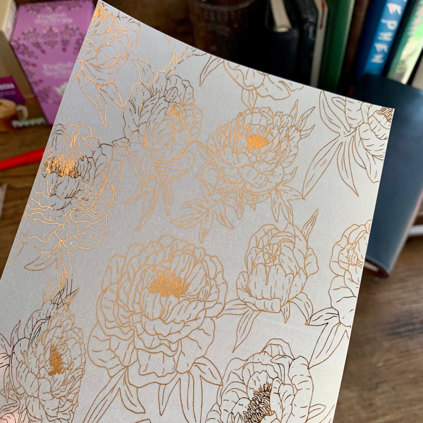 Copper Foiled Peony Floral Vellum X Acetate Planner Dashboard - Princess II