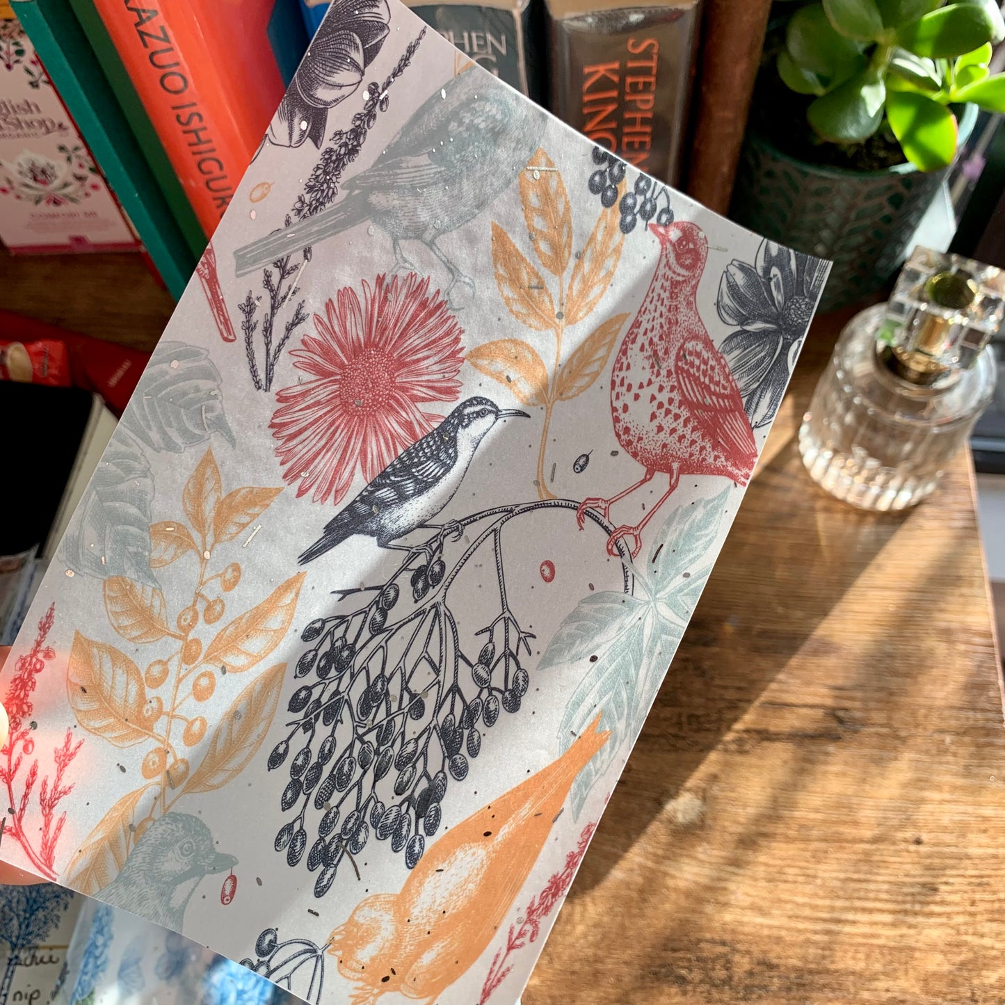 Silver Foiled Watercolour Birds & Plants Planner Dashboard - Winter Walk