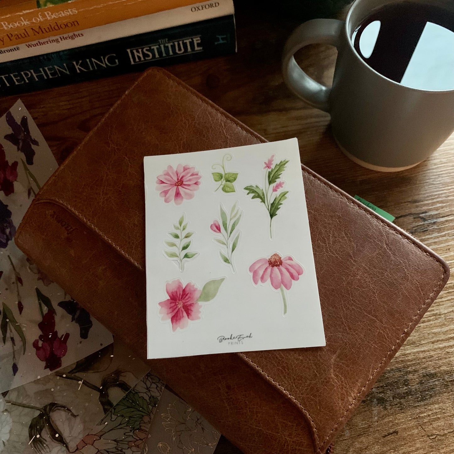 Clear Watercolour Flower Stickers 2 - Floral Bliss Collection