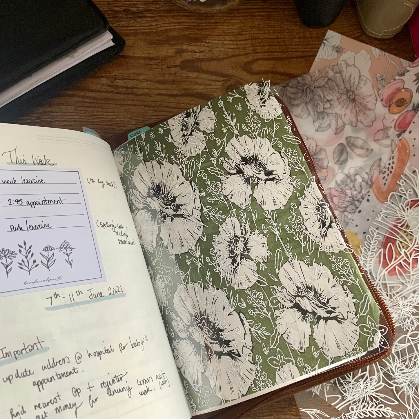 Printed Vellum X Acetate Planner Dashboard - Floral Fantasy - Elegance Collection 🤍