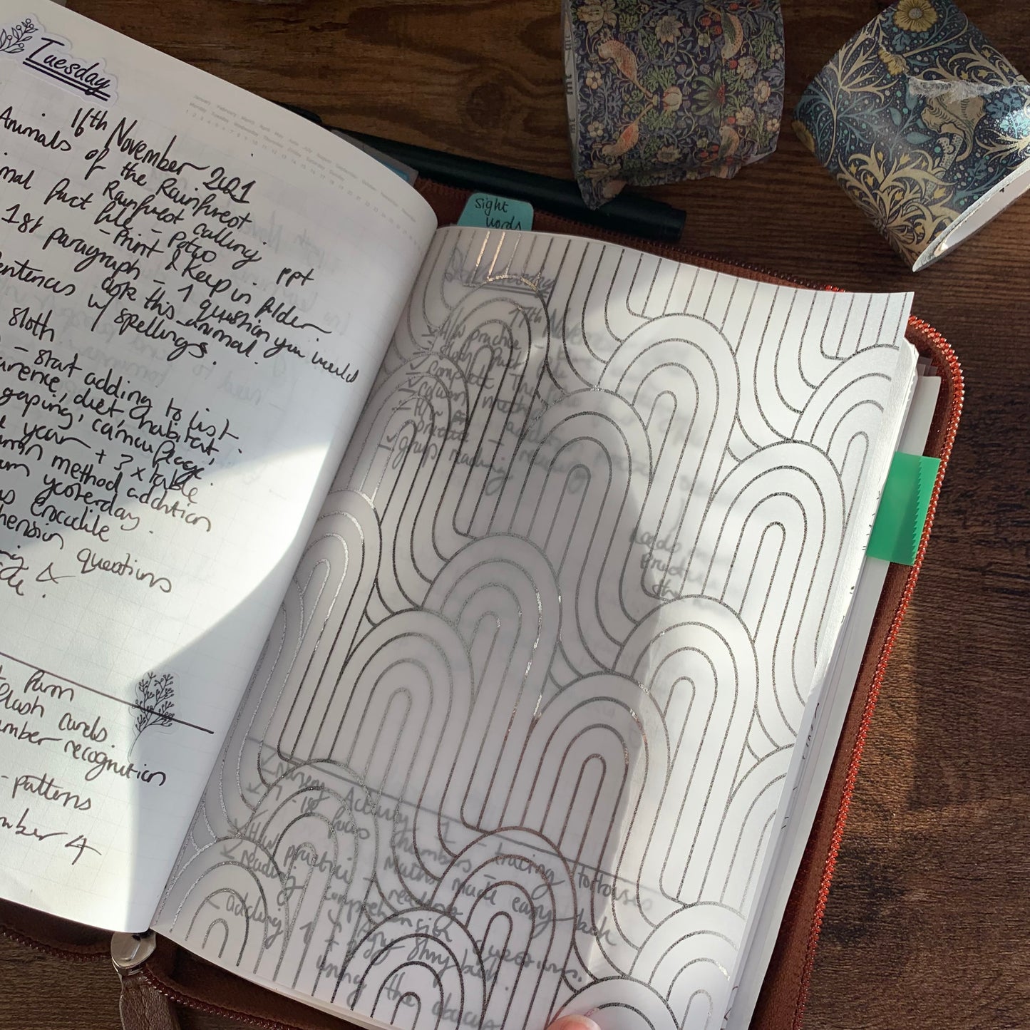 Modern Abstact lines - Vellum X Acetate Planner Dashboard - Silver Foil