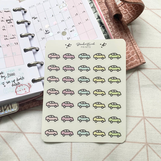 Transparent Car Doodle Stickers