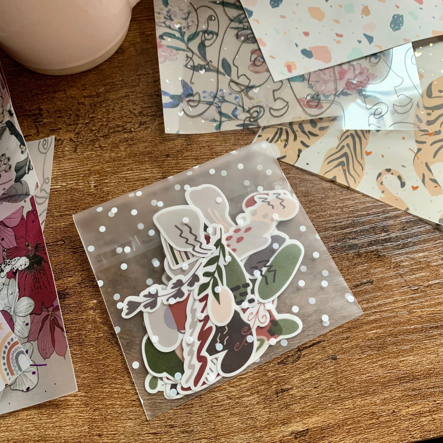 Abstract Shapes & Rainbows Sticker Flakes - Pack of 30